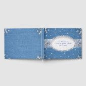 Denim & Diamonds Glam Verspreide Bling Bruiloft Gastenboek (Volledig)