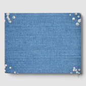 Denim & Diamonds Glam Verspreide Bling Bruiloft Gastenboek (Achterkant)