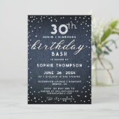 Denim Diamonds Glitter Any Age Chic Birthday Party Kaart (Staand voorkant)