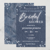 Denim Diamonds Glitter Bling Elegant Vrijgezellenf Kaart (Voorkant / Achterkant)