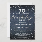 Denim Diamonds Glitter Modern 70th Birthday Party Kaart (Voorkant)