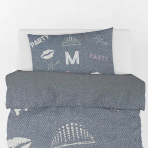 Denim Diamonds Glitter Personalized Teen Girl Gift Kussensloop