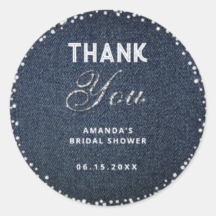 Denim Diamonds Glitter Rhinestone Bridal Hartelijk Ronde Sticker