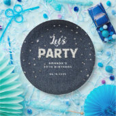 Denim Diamonds Glitter Rhinestone Chic Let's Party Papieren Bordje (Feest)