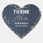 Denim Diamonds Glitter Rhinestone Hart Sticker (Voorkant)