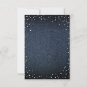 Denim Diamonds Glitter Rhinestones Chic Hartelijk  Bedankkaart (Achterkant)