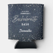 Denim Diamonds Glitter Sprinkles Navy Bachelorette Blikjeskoeler (Voorkant)