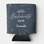 Denim Diamonds Glitter Sprinkles Navy Bachelorette Blikjeskoeler (Achterkant)