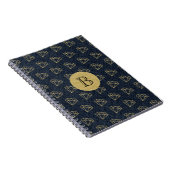 Denim & Diamonds Gold & Blue Glamor Bling Notitieboek (Rechterzijde)