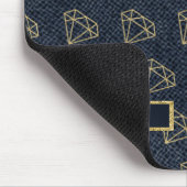 Denim & Diamonds Goud & Blauw Glam Computer Muismat (Hoek)