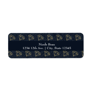 Denim & Diamonds Goud & Blauw Glam Feest Etiket