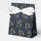 Denim & Diamonds Goud & Blauw Glam Party Favor Bedankdoosjes (Voorkant Zijde)