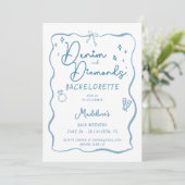 Denim Diamonds Hand Schrijven Bachelorette Route Kaart (Staand voorkant)