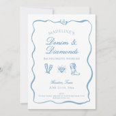 Denim Diamonds Hand Schrijven Bachelorette Weekend Kaart (Voorkant)