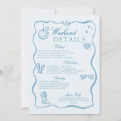 Denim Diamonds Hand Schrijven Bachelorette Weekend Kaart (Achterkant)