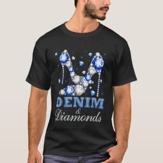 Denim & Diamonds Hoge Hakken Decoraties Bacheloret T-shirt
