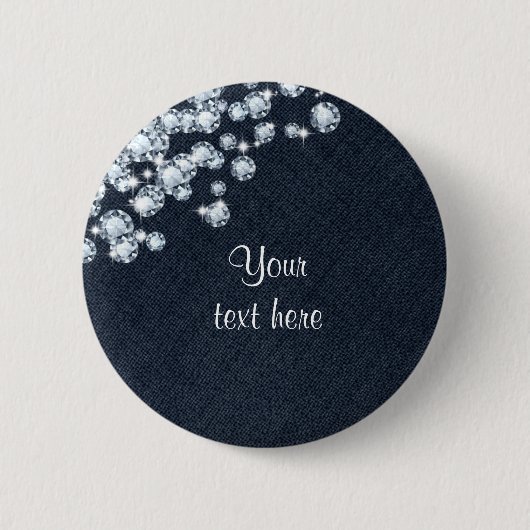Denim & Diamonds Jean Princess Verjaardag Speld KN Ronde Button 5,7 Cm (Voorkant)