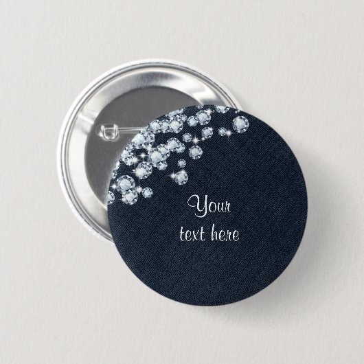 Denim & Diamonds Jean Prinses Verjaardagspeld BUTT Ronde Button 5,7 Cm (Voorkant /achterkant)