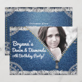 Denim & Diamonds Jean Ritssluiting Feest Foto Uitn Kaart (Voorkant / Achterkant)