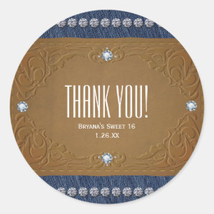 Denim & Diamonds Jeans Label Birthday Party Favor