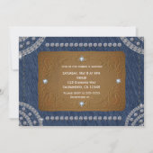 Denim & Diamonds jeans label feest uitnodigingen (Achterkant)