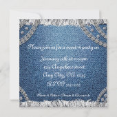 Denim & Diamonds jeans verjaardags uitnodiging met (Achterkant)