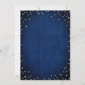 Denim Diamonds Kant Blauwe Elegante Bruiloftsshowe Kaart (Achterkant)