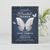 Denim Diamonds Kant Vlinder Uniek Vrijgezellenfees Kaart (Staand voorkant)