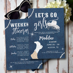 Denim Diamonds laat meisjes gaan Glam Bachelorette Kaart