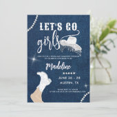 Denim Diamonds laat meisjes gaan Glam Bachelorette Kaart (Staand voorkant)