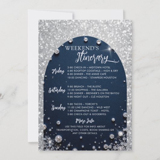 Denim Diamonds Last Rodeo Glam Arch Bachelorette Kaart (Achterkant)