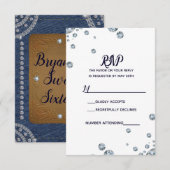 Denim & Diamonds Leather Bling Glam Jean RSVP Kaartje (Voorkant / Achterkant)