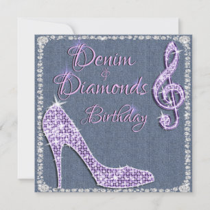Denim & Diamonds Lilac 25ste verjaardag Kaart