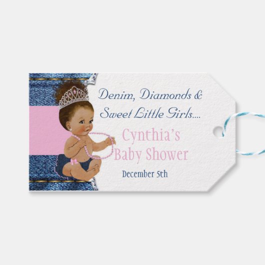 Denim, Diamonds, Little Girls Cadeaulabel (Voorkant (Horizontaal))