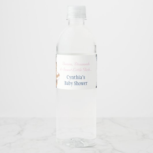 Denim, Diamonds, Little Girls Waterfles Etiket (Voorkant)