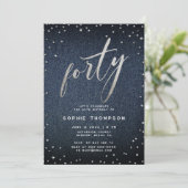 Denim Diamonds Modern Minimalist 40e verjaardag Kaart (Staand voorkant)