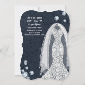 Denim & Diamonds Modern Rustic Glam Vrijgezellenfe Kaart (Achterkant)