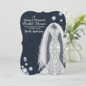 Denim & Diamonds Modern Rustic Glam Vrijgezellenfe Kaart (Staand voorkant)