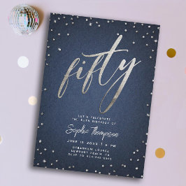 Denim Diamonds Moderne Minimalistische 50ste Verja Kaart