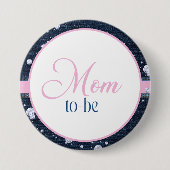 Denim & Diamonds Mom-to-Be Ronde Button 7,6 Cm (Voorkant)