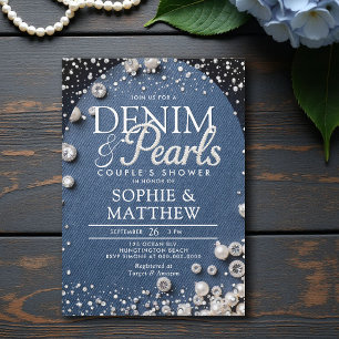 Denim Diamonds Parels Blauw Arch Chic Koppel Bruis Kaart