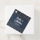 Denim Diamonds Parels Blauw Paar Bruiloft Douche Bedankjes Labels (In situ)