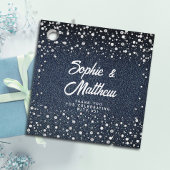 Denim Diamonds Parels Blauw Paar Bruiloft Douche Bedankjes Labels