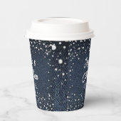 Denim Diamonds Parels Blauw Paar Bruiloft Douche Papieren Bekers (Links)