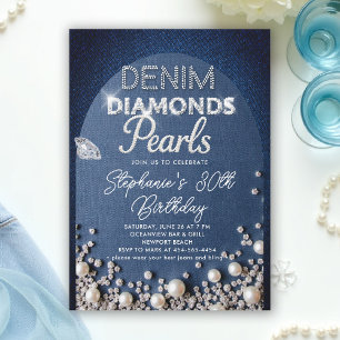 Denim Diamonds Parels Boog Type Klassenverjaardag Kaart