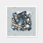 Denim Diamonds & Parels Jeans Bling Verjaardagsfee Servet (Voorkant)