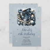 Denim Diamonds & Parels Jeans Verjaardagsfeest Kaart (Voorkant / Achterkant)