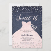 Denim Diamonds Parels Roze Prinses Jurk Zoet 16 Kaart (Voorkant)