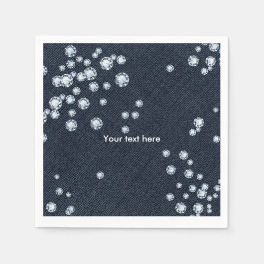 Denim & Diamonds Party Diner Cocktail servetten (Voorkant)