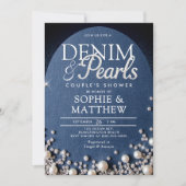 Denim Diamonds Pearls Arch Coed Blue Couple Shower Kaart (Voorkant)